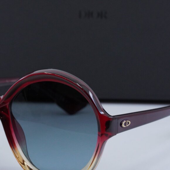 Dior DIORBIANCA 0T5 I7 Round Sunglasses - Burgundy Gradient/Grey - Picture 4 of 10
